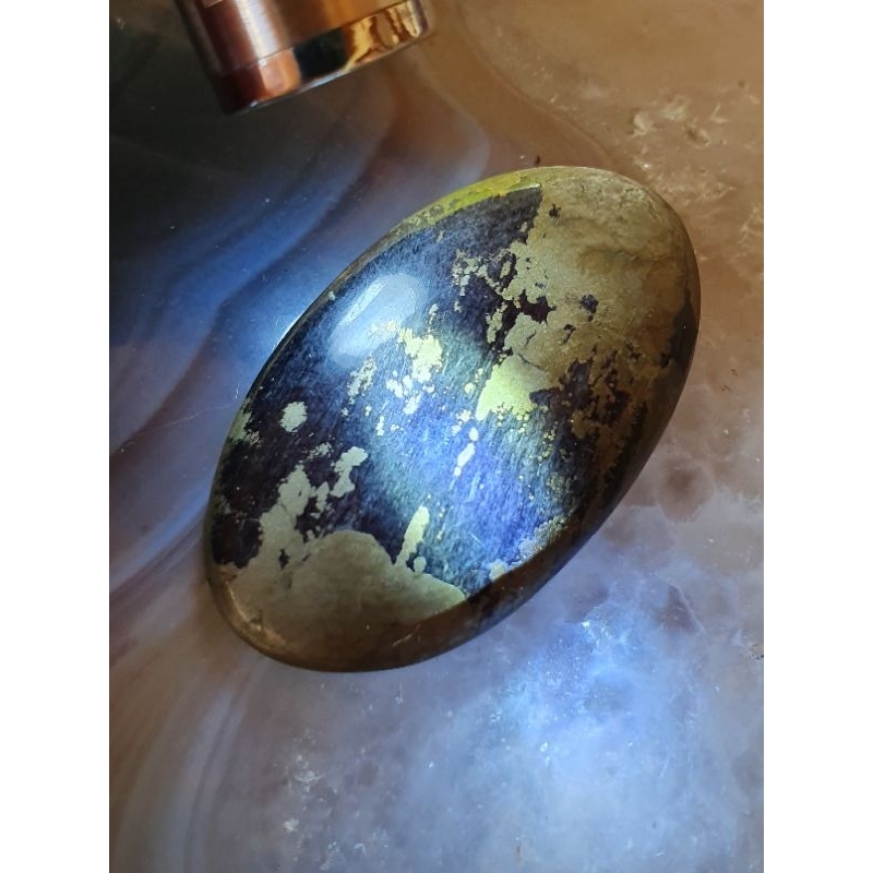 GG056 - Apache Gold, 54.50 CT, Batu Akik Alam Asli untuk Cincin atau Liontin, Natural Original Caboc