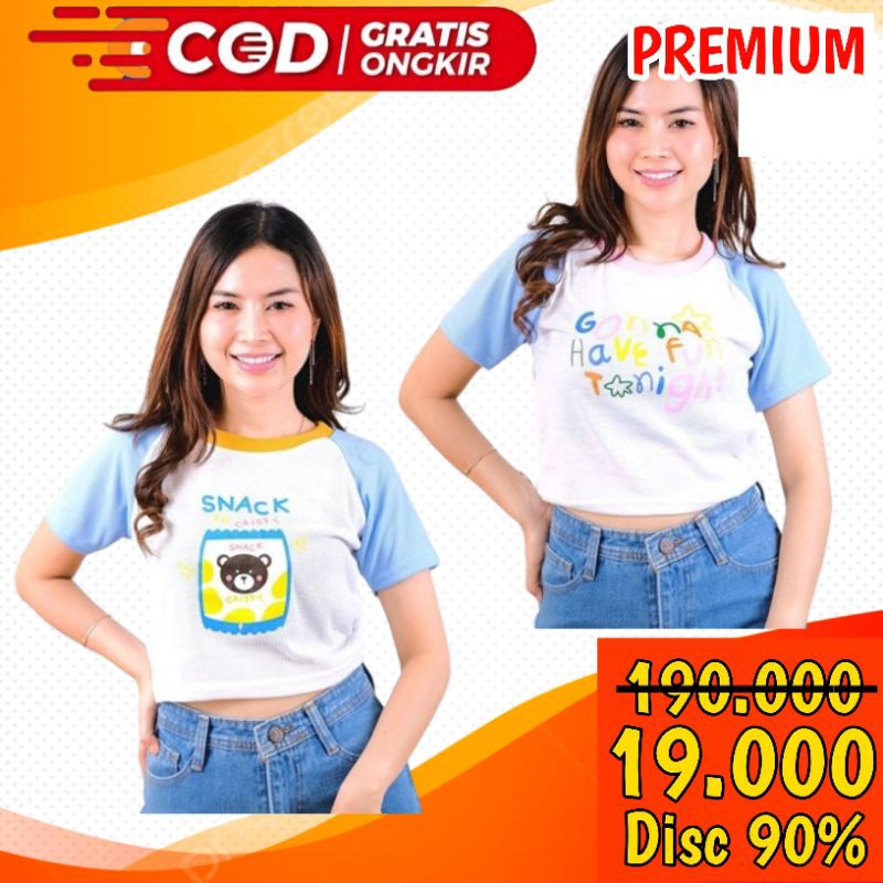 ZAHAQUEEN ~ Crop top wanita COLORFUL rib premium / basic crop top basic crop basic crop tee basic cr