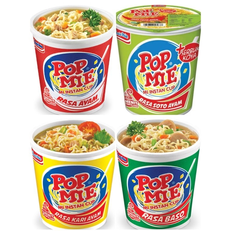 

Pop Mie Cup 75g. Semua Varian Rasa. 1 karton isi 24 cup