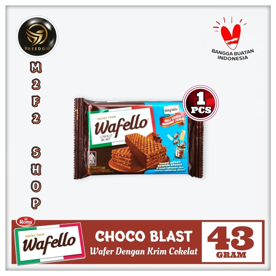 

Roma Wafer Wafello Choco Blast | Krim Cokelat Sachet - 43 gr (Kemasan Satuan)