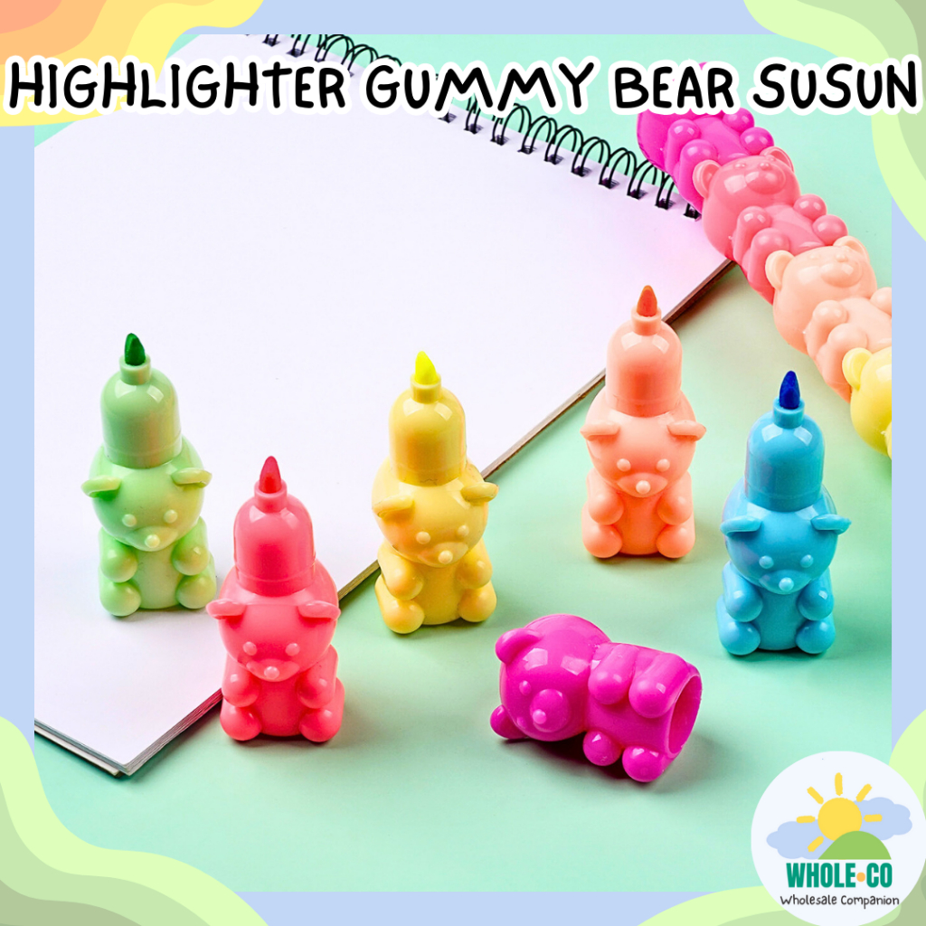 

Highlighter Bentuk Gummy Bear Susun Premium Beruang Tumpuk Manis Lucu Unik Imut Termurah Grosir COD