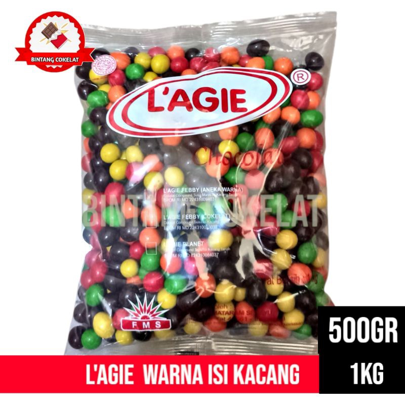 

Lagie Chocolate febby peanut aneka warna 1 kg cokelat isi kacang