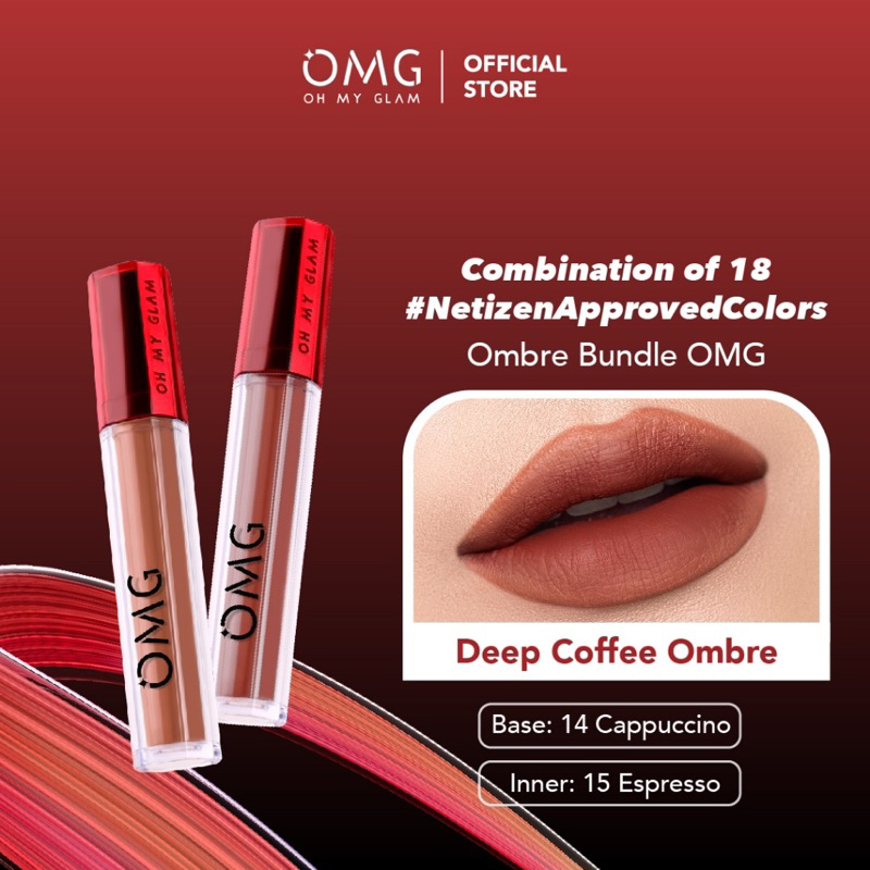 OMG OH MY GLAM Lip Cream Deep Coffee Ombre Matte Finish