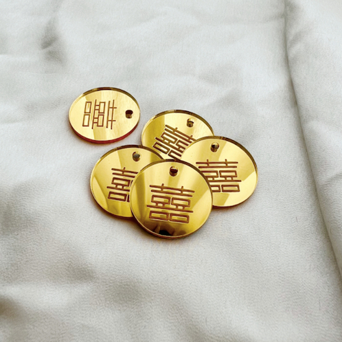 

XingFu Gold Acrylic Tag / Mirror Tag (isi 5 pcs)