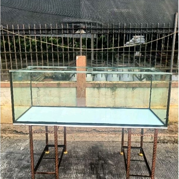 Aquarium 150x50x50 full 10 mm silen/lem hitam