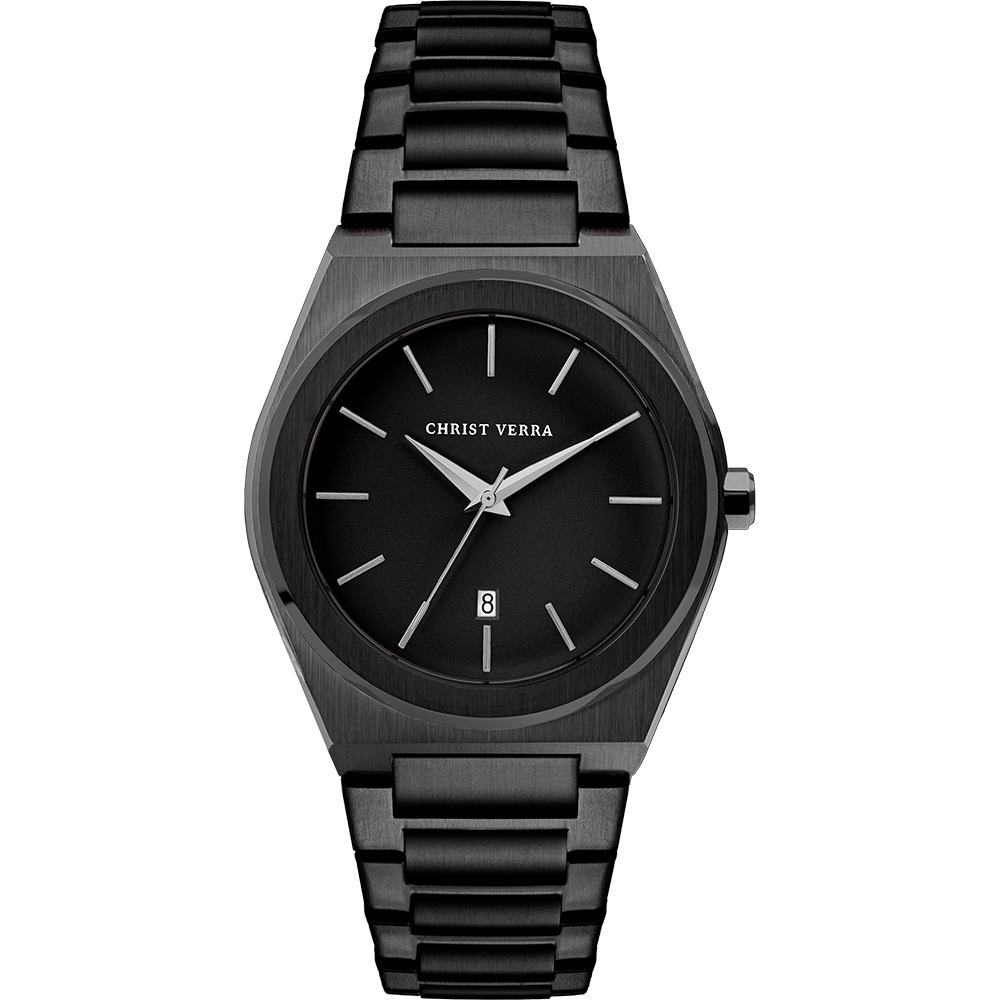 Jam Tangan Pria Tali Rantai Christ Verra CV 10985G-16 BLK
