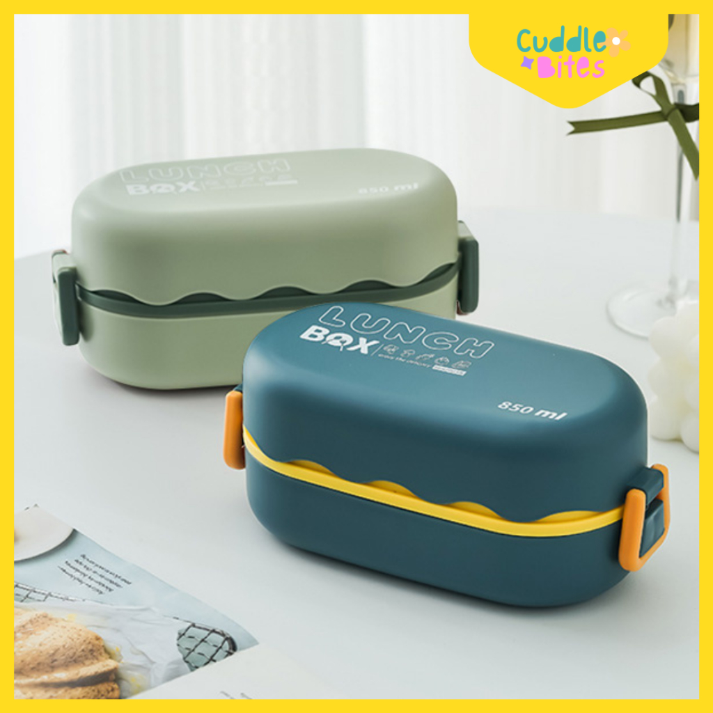 Kotak Bekal Makan Lunch Box 850 ml 2 Sekat Anti Tumpah Tempat Bekal makan