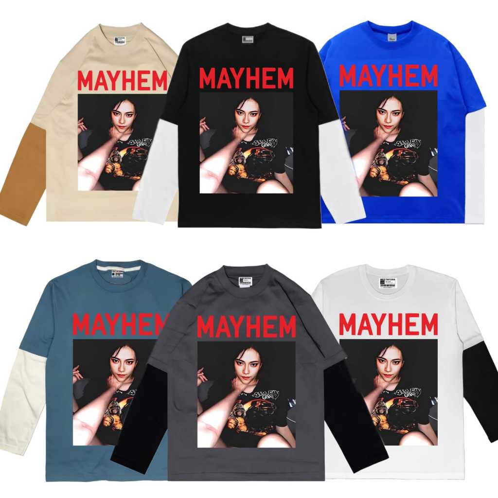 Metafora Tshirt MAYHEM Vintage Kaos Layer lengan Panjang Banyak Warna
