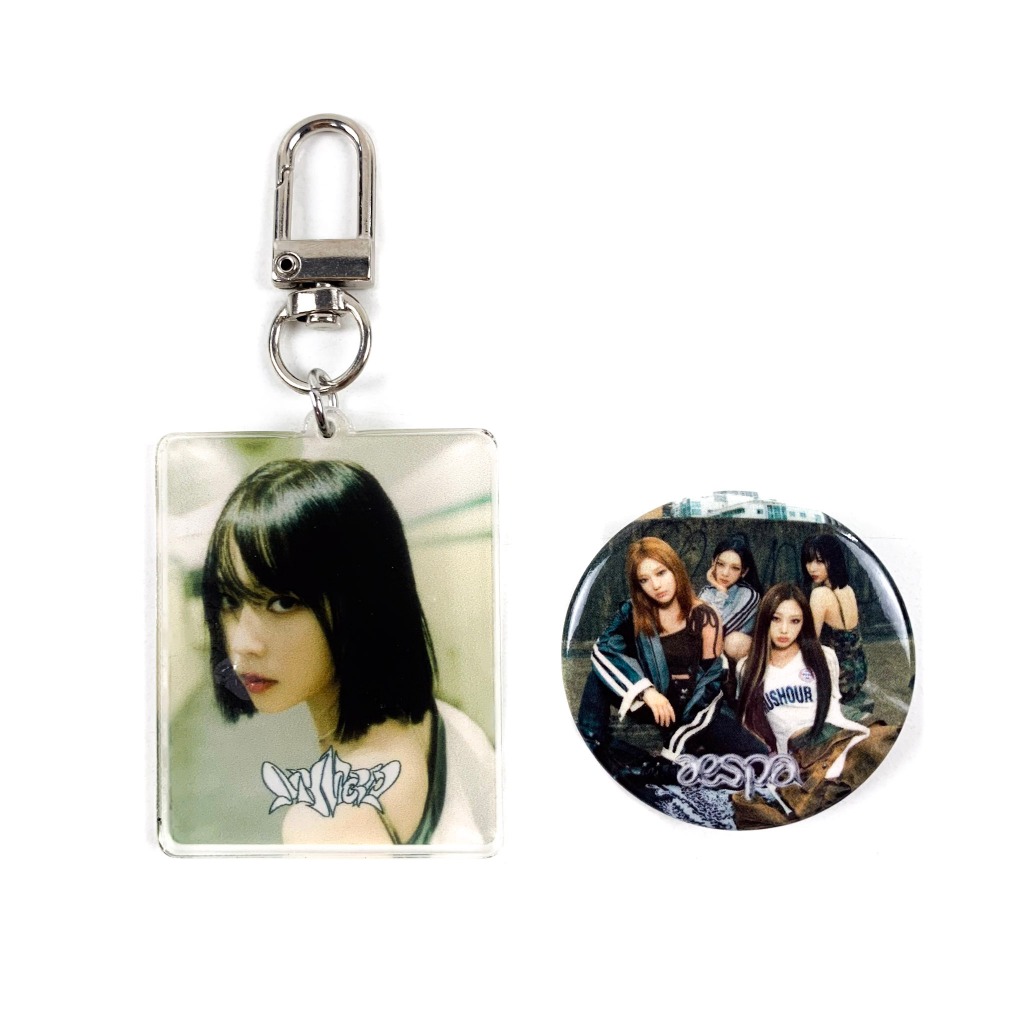 [sharing] aespa - MY WORLD / Armageddon Hand Mirror / Pin Button / Keyring Everline LD Benefit