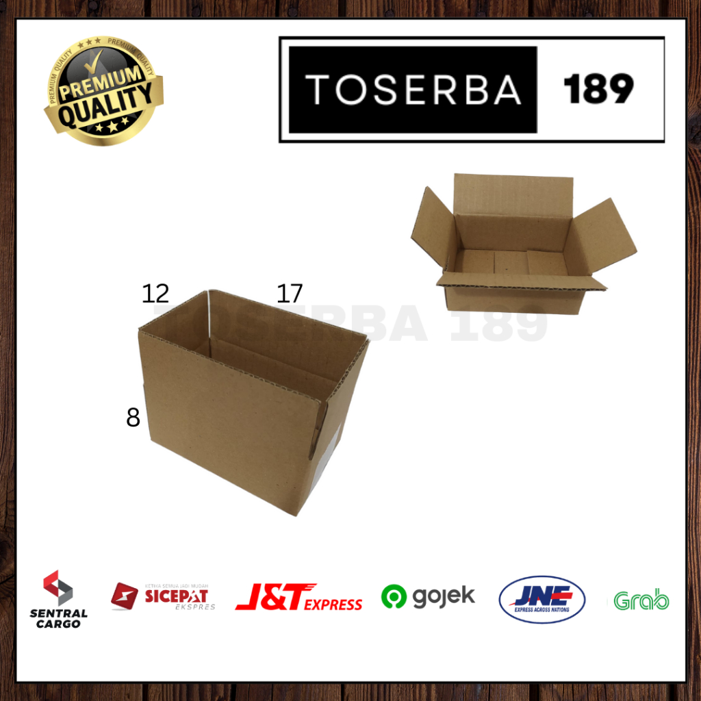 

kotak kardus box packing uk 17x12x8 SHEET POLOS