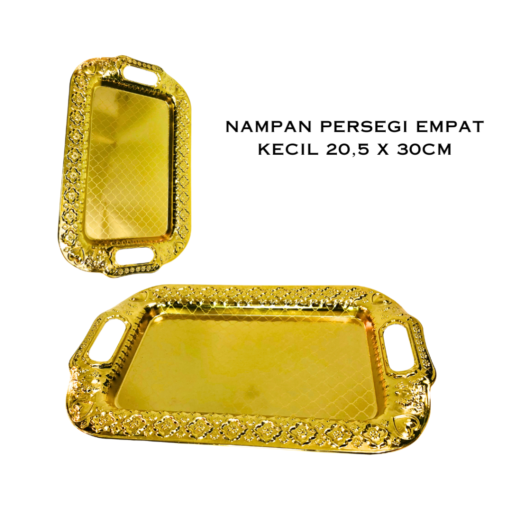 Nampan arab persegi empat kecil / nampan murah / nampan stainless / nampan cantik