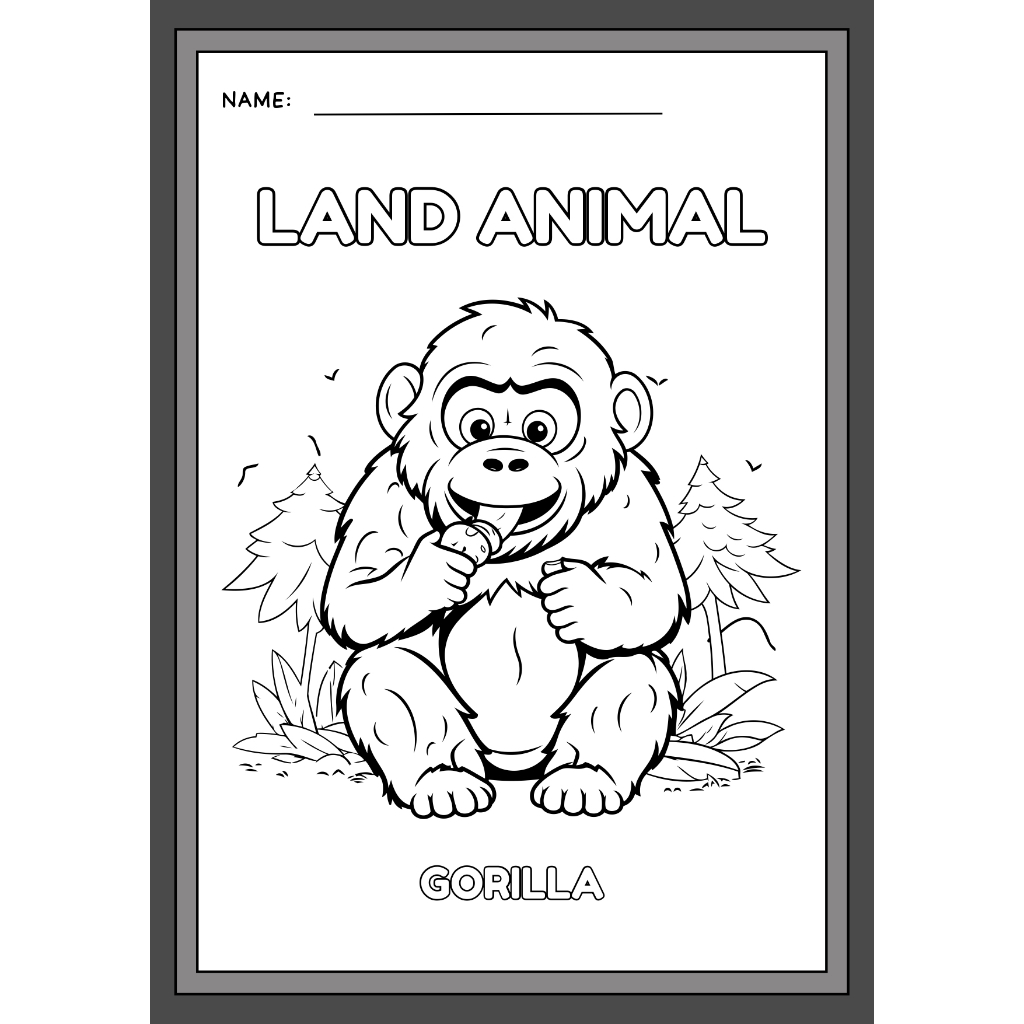 

Kertas Mewarnai Edukasi Anak Mewarnai Gorilla A4 Premium Paper