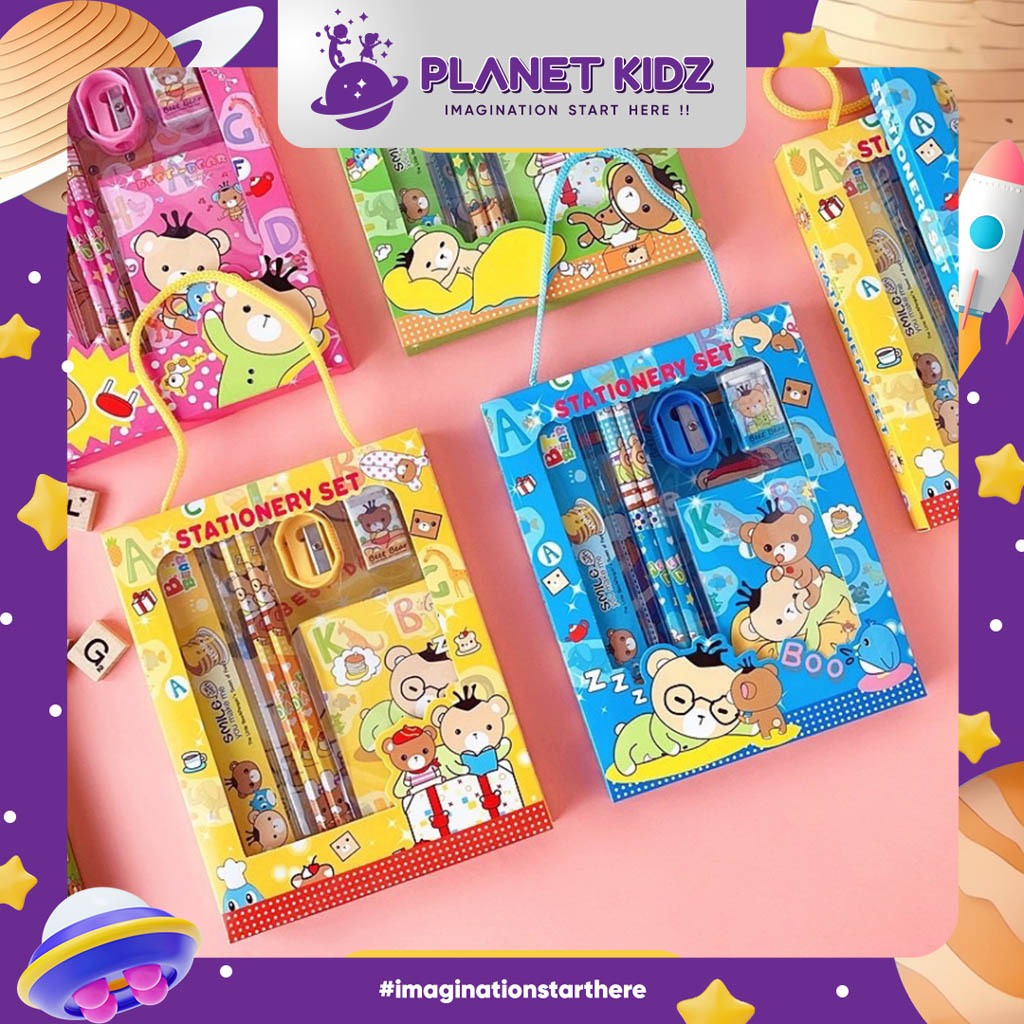 

PLANETKIDZ FK62 set stationery paket alat tulis korea lucu pensil penggaris souvenir hampers anak