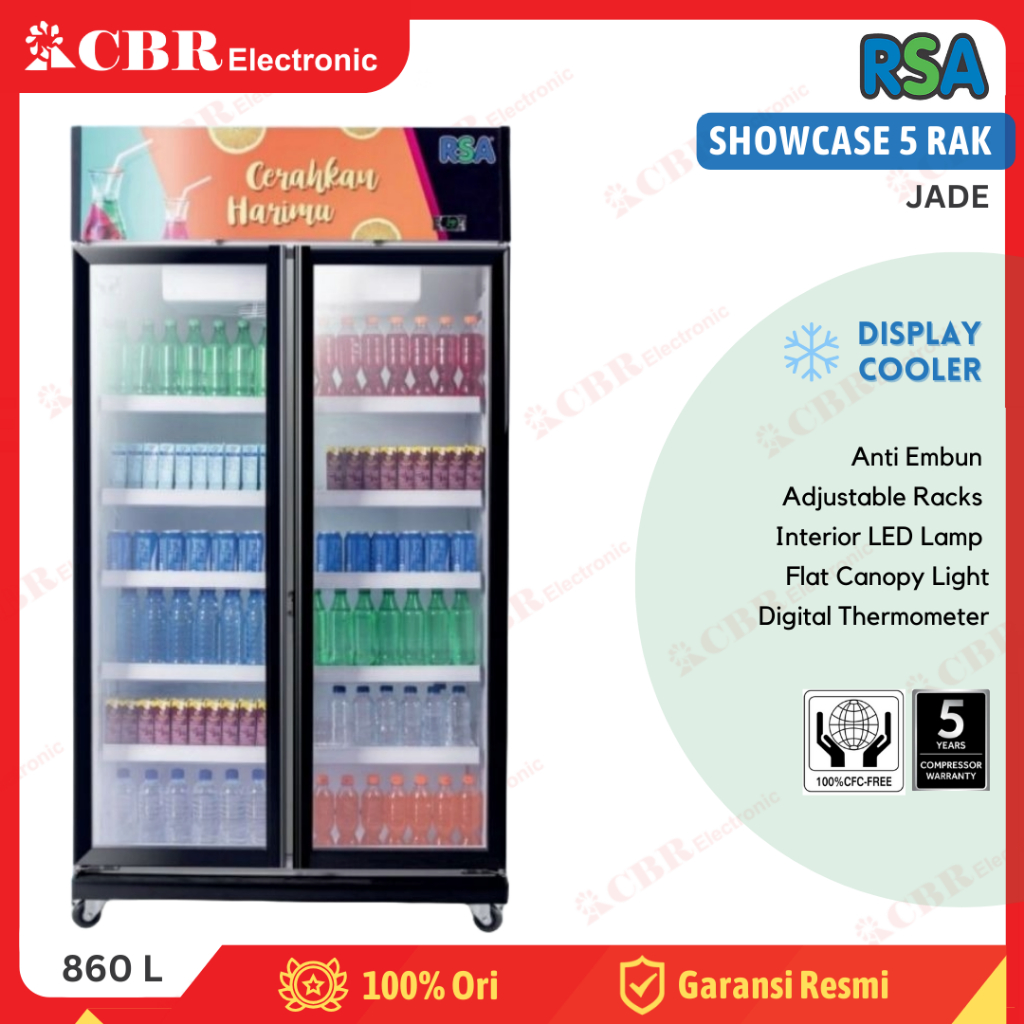 Showcase Display Cooler RSA 5 Rak JADE