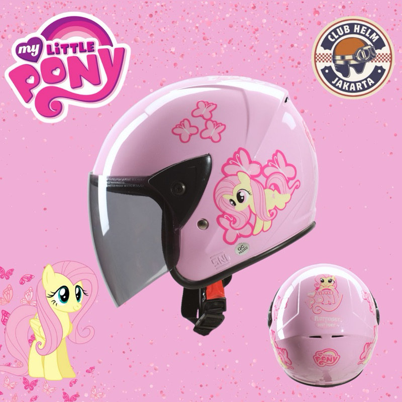 Helm Anak Little Pony SNI Premium Cewe Remaja Karakter Fluttershy Pinkie Pie 2 3 4 5 6 7 8 Tahun