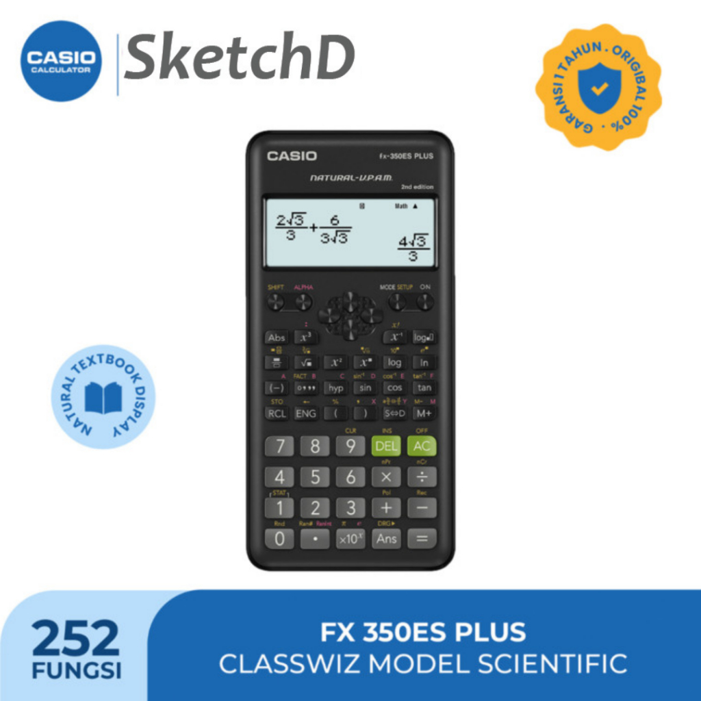 

Kalkulator Ilmiah Casio Layar Besar FX-350ES PLUS Scientific Calculator