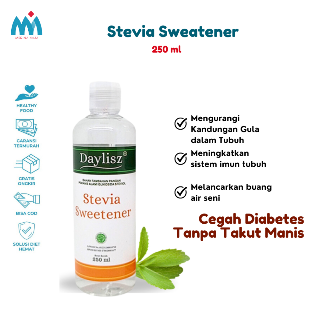 

Gula Stevia Sweetener Dailyzs - Pemanis Alami Untuk Diet & Diabetes Non Kalori