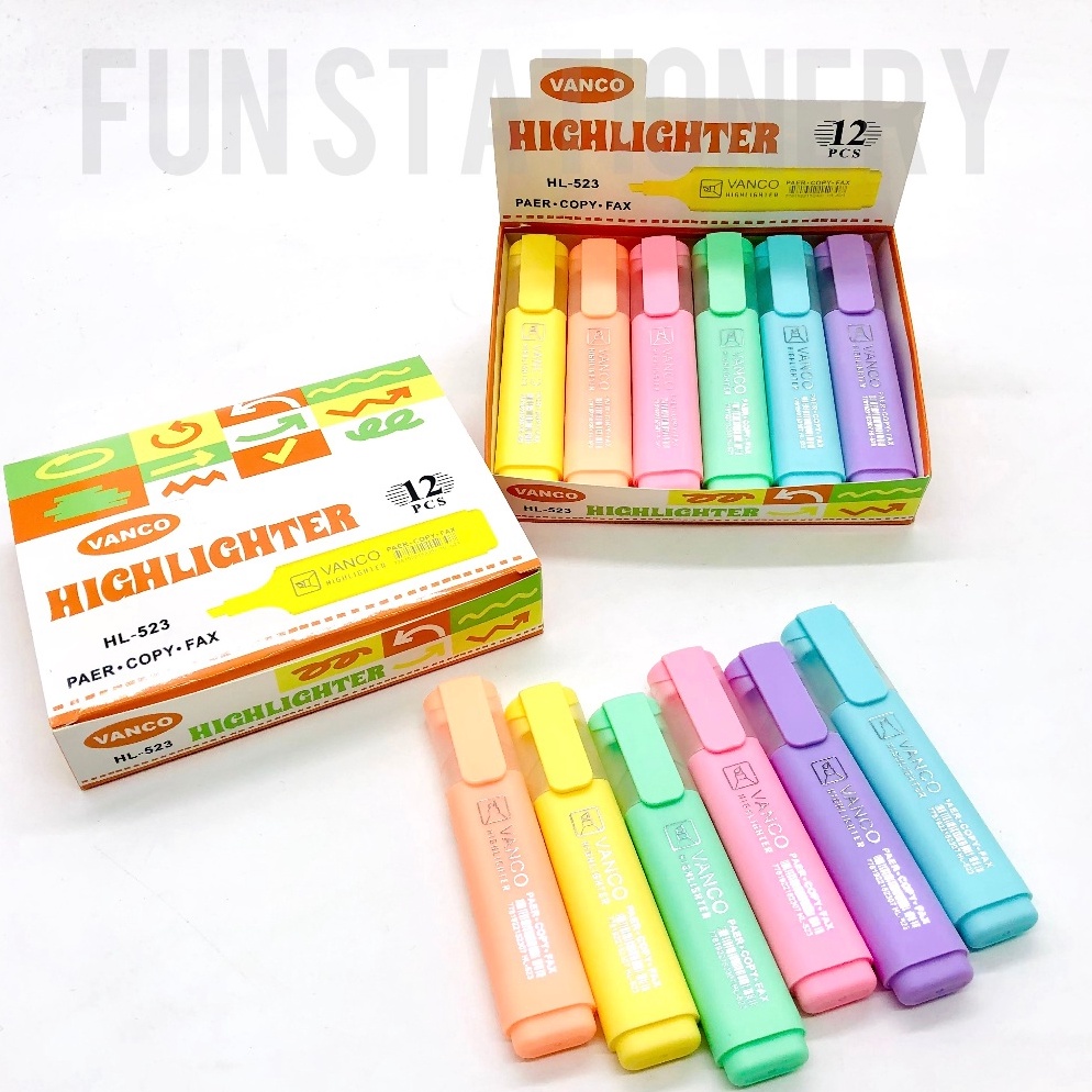 

KODE F69P 12 PCS STABILO VANCO PASTEL HL523 HIGHLIGHTER PEN