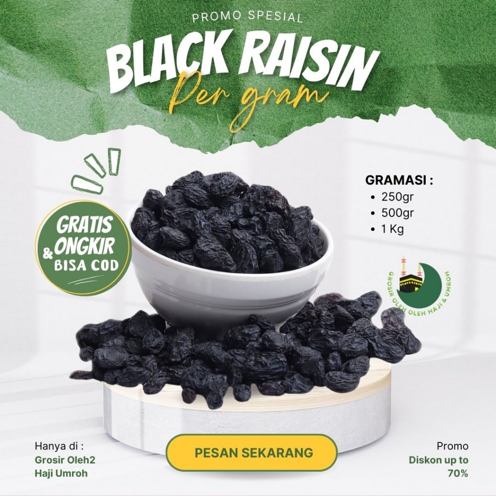 

Black Organic Raisin 1 kg | Kismis Hitam Organik PREMIUM