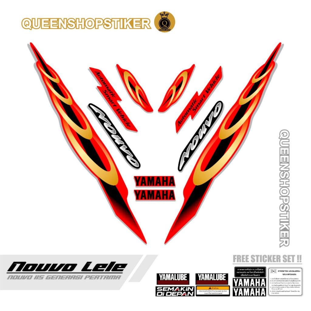 STRIPING NUOVO LELE 115 MOTIF 9 NOUVO GO / STIKER MOTOR VARIASI / SETRIKER LOGO STICKER NOUVO LELE /