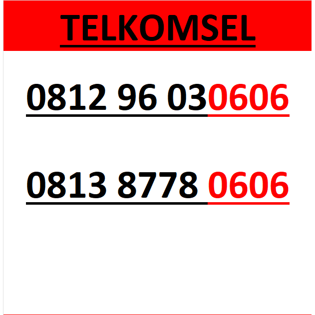 nomor cantik simpati telkomsel seri 0606 murah lengkap w220