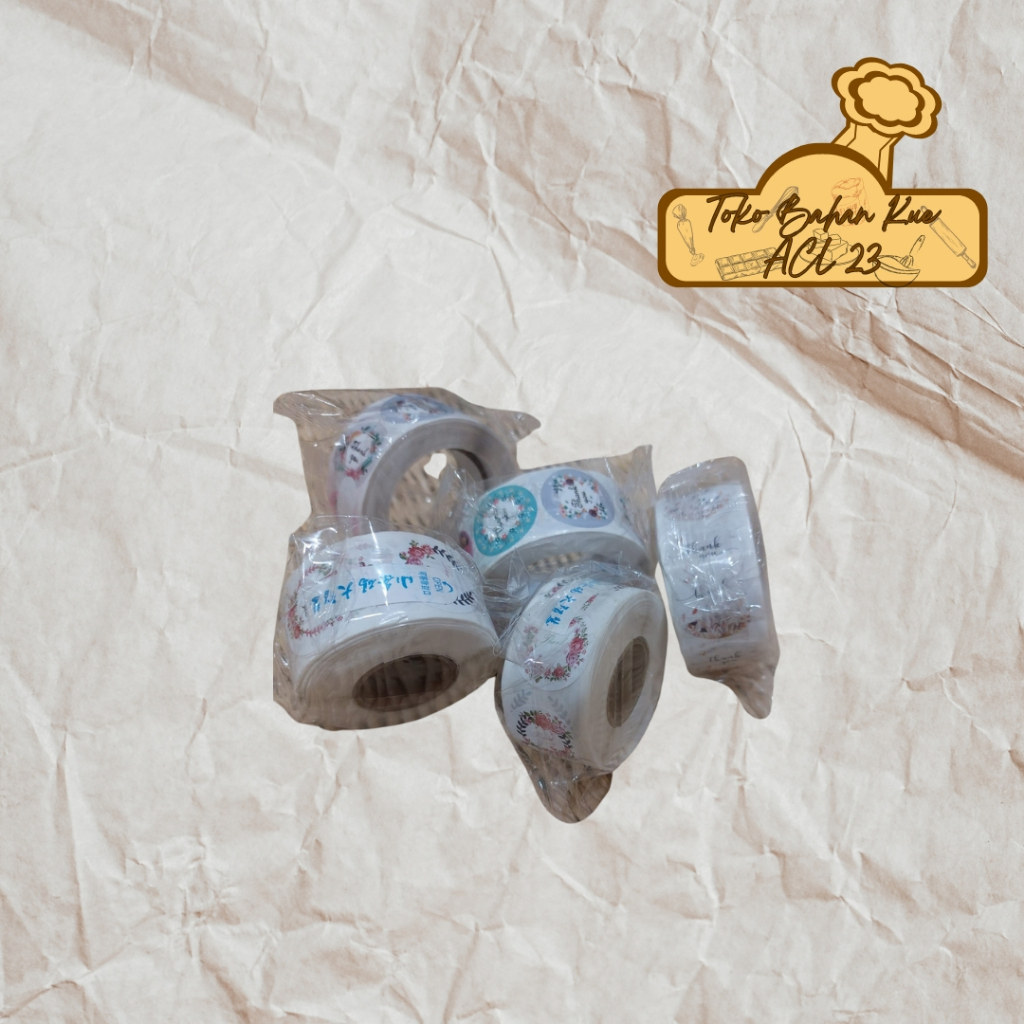 

Stiker Thank You/Sticker Thank You/Stiker Terima Kasih/Label Terima Kasih +-500 Pcs/Roll