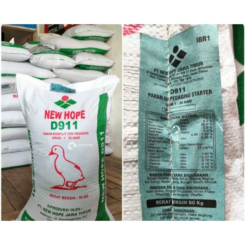 New Hope D911 Pakan Bebek Starter Pedaging 1 Kilo