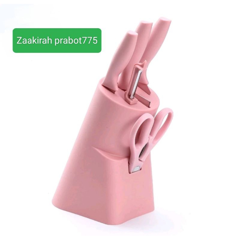 ( COD ) ✅ Pisau set 6in1 + wadah pisau / pisau dapur viral / pisau dapur cantik / pisau dapur warna 