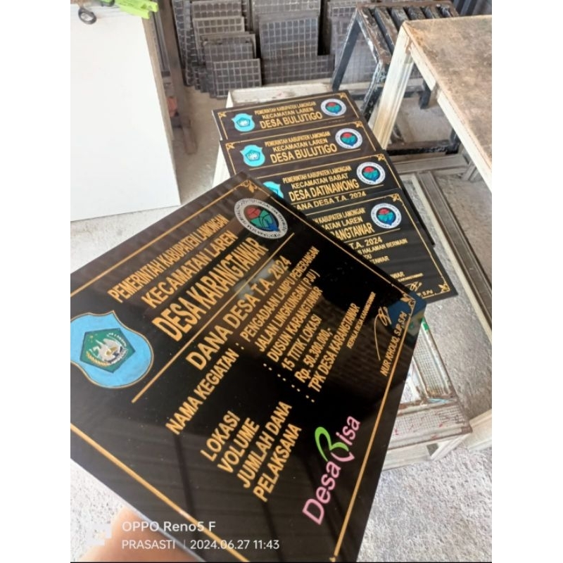 Prasasti Dana Desa - Prasasti Peresmian - Prasasti Granit Hitam Bahan AAA