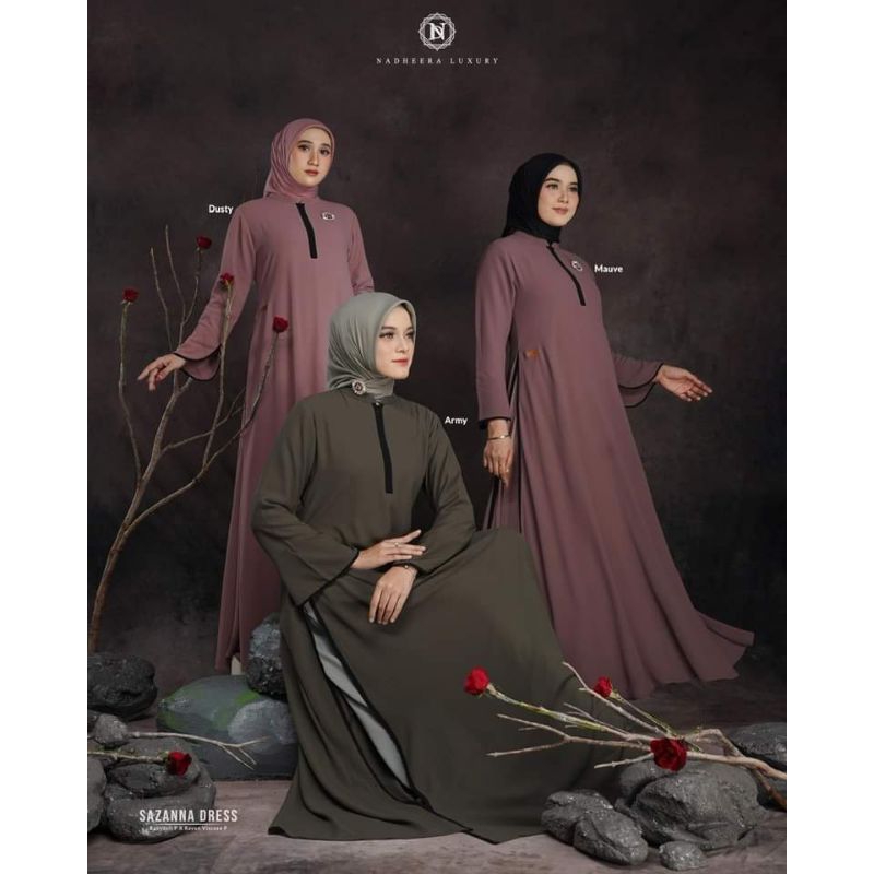 Ready SAZANNA DRESS Gamis Promo by Nadheera Luxury
