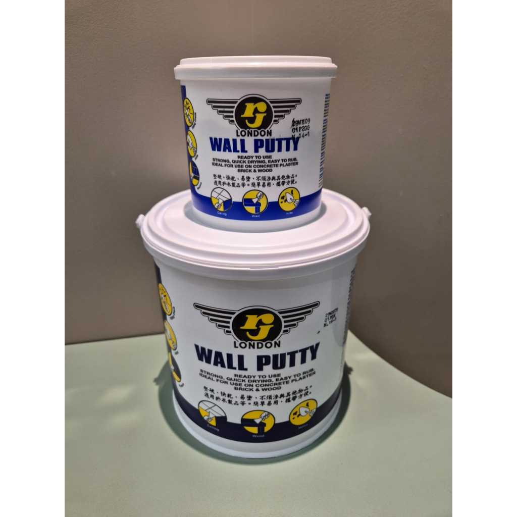 DEMPUL DINDING "RJ LONDON WALL PUTTY" / PENAMBAL RETAK PADA DINDING / 1 KG & 5 KG