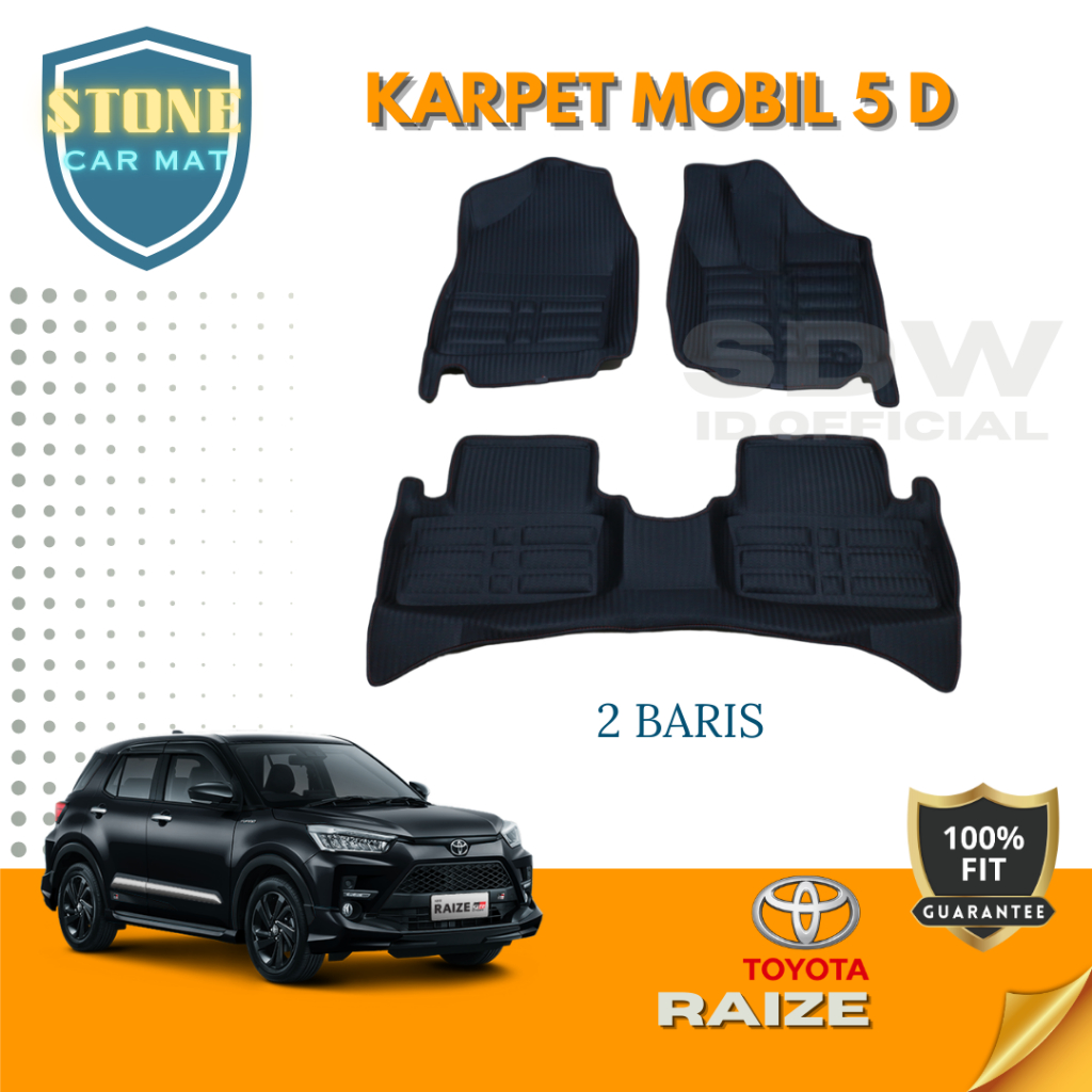 Karpet Mobil 5D Toyota Raize / 5D Car Mat /karpet mangkok eva foam motif big carbon