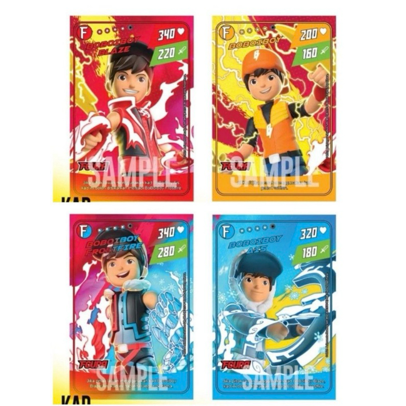 Card Boboiboy Fgura Standar, Frostfire, Blaze, and Ice Special amd Limited Card