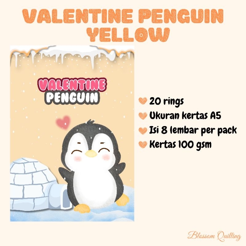

Kertas Binder A5 / Loose Leaf A5 - Valentine Penguin Yellow (New with cover)