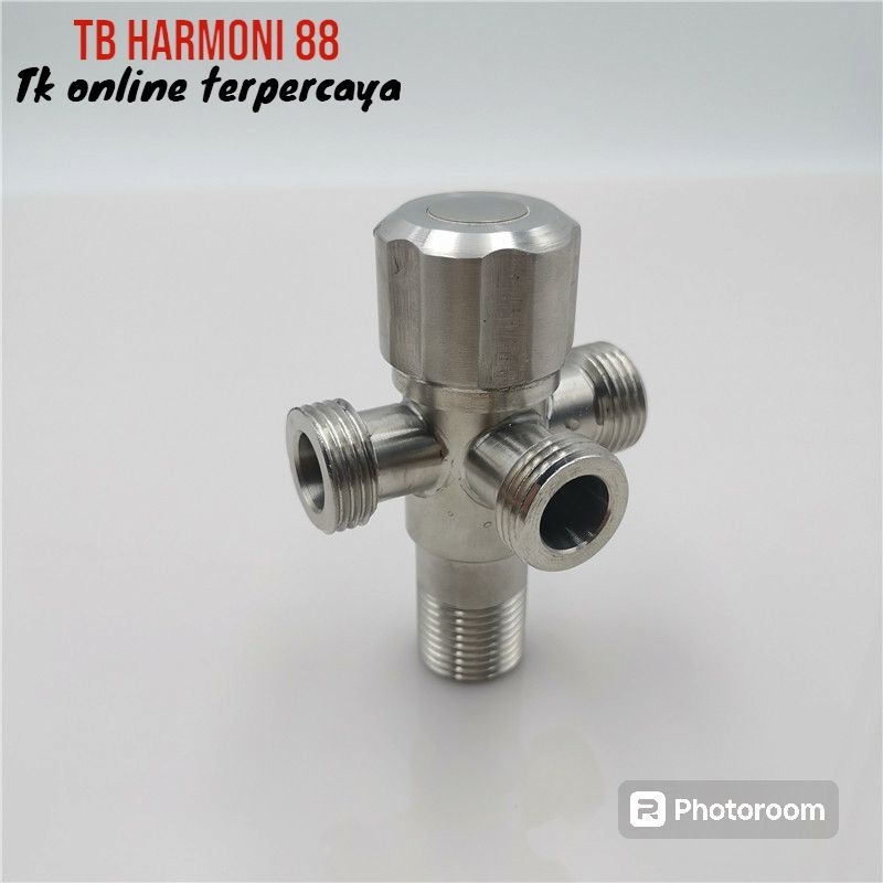 TBH88 - STOP KRAN CABANG / STOP KRAN AIR 3 CABANG STAINLESS SUS 304