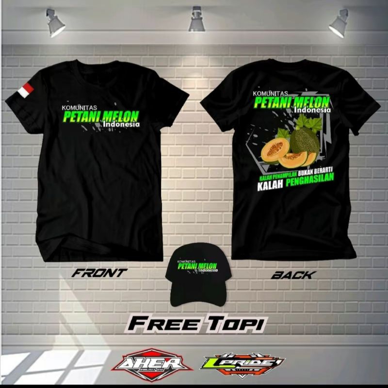 KAOS PETANI MELON FREE TOPI || KAOS MELON || KAOS || KAOS PETANI || KUALITAS PREMIUM