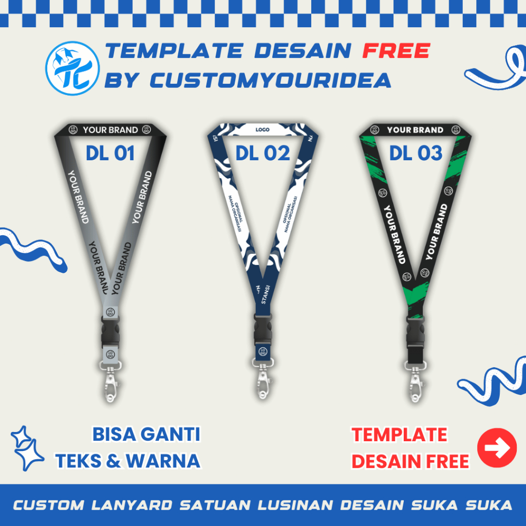 

CUSTOM DESAIN BEBAS SUKA SUKA !!! TALI | LANYARD | KALUNG | ID CARD | SATUAN PRINTING TRENDING