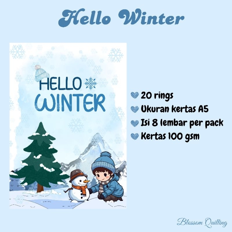 

Kertas Binder A5 / Loose Leaf A5 - Hello Winter ( New with Cover)