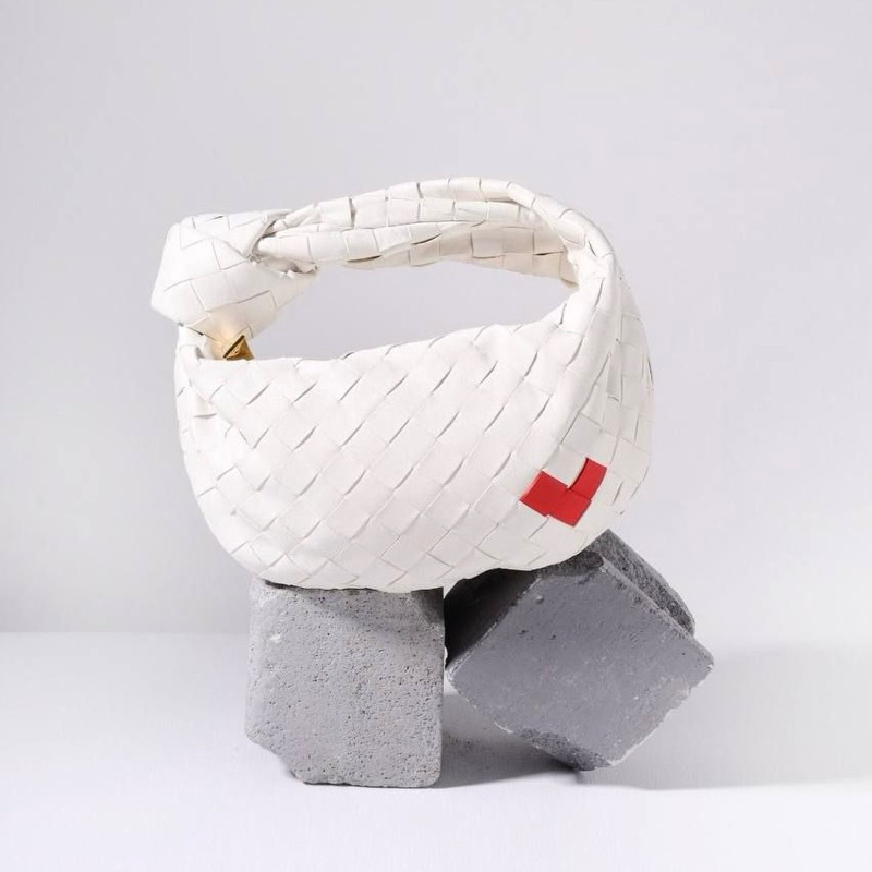 Original Bottega Veneta BV MIni Jodie Intrecciato Top Handle Bag in Lambskin Leather with Heart