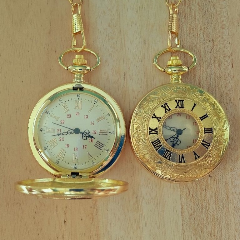 KODE F14W pocket watch Jam saku mewah dan exclusive romawi gold keren mewah full gold