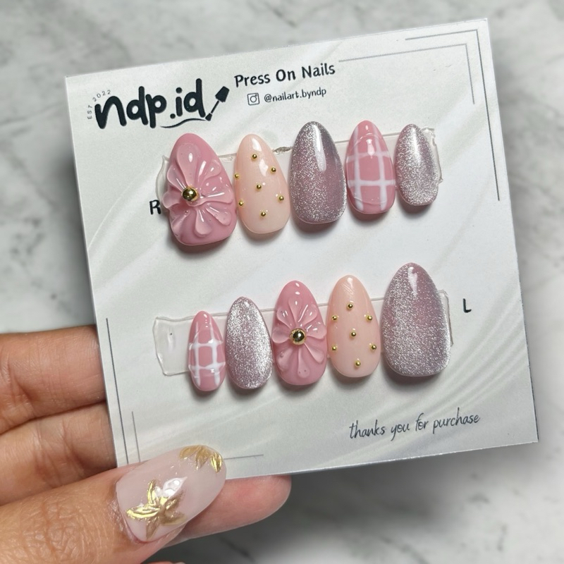 Press On Nails | Kuku Palsu | Fake Nails | Wedding | Engagement | Wisuda | Gel Polish | Cat Eye | 3D