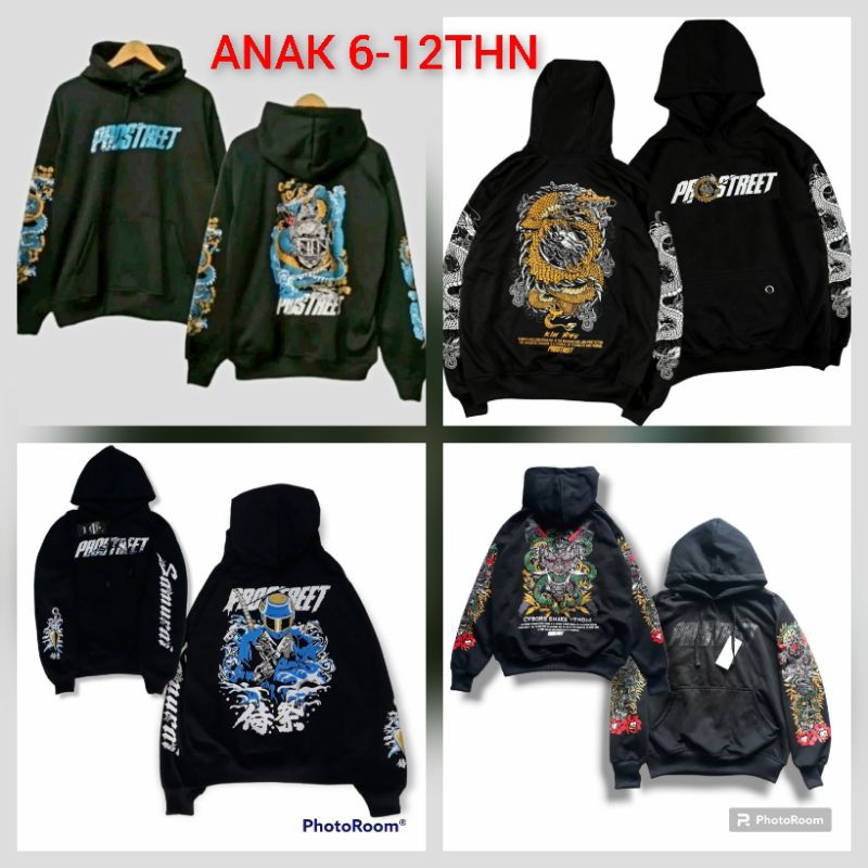 JAKET HOODIE ANAK LAKI LAKI 7 sampai 12 JAKET  PROSTREET MOTIF NAGA/ JAKET Anak GAMBAR NAGA /HOODIE 