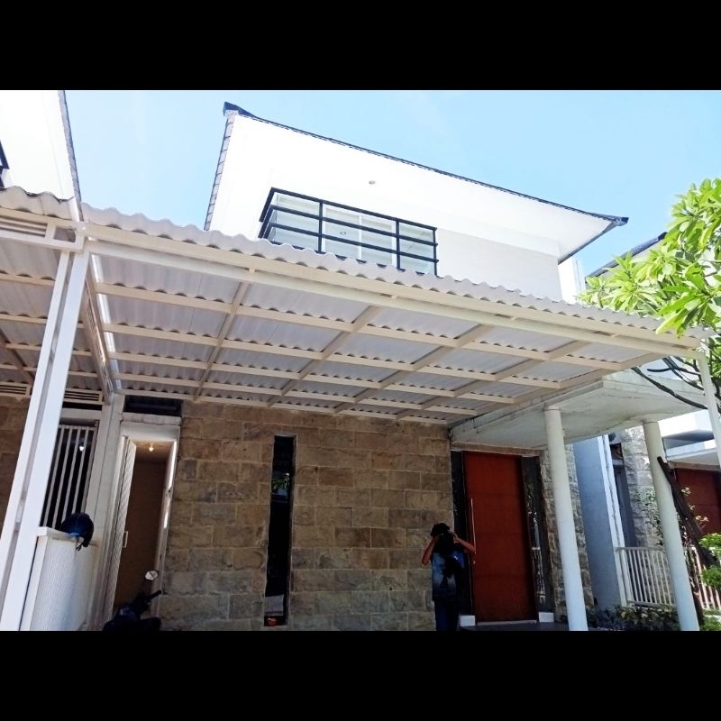 Kanopi besi 4x8 atap uPVC dobel layer - Jasa kanopi area Bali