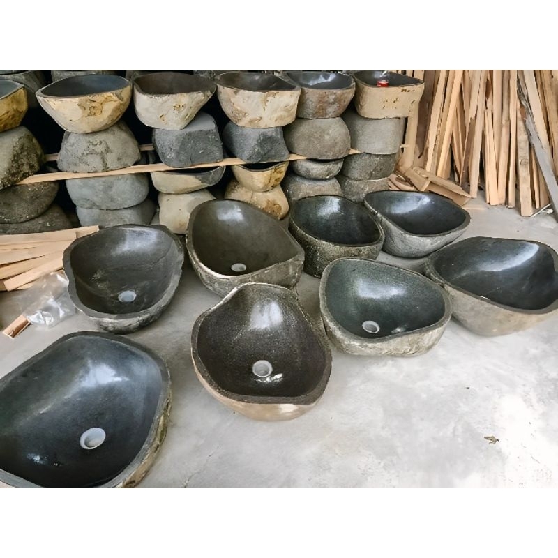 Wastafel Minimalis Batu Alam Batu Sungai