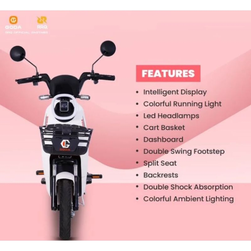 Sepeda Listrik GD-111 Goda 111 Angel Baterai Aki Cas Dinamo Jok
