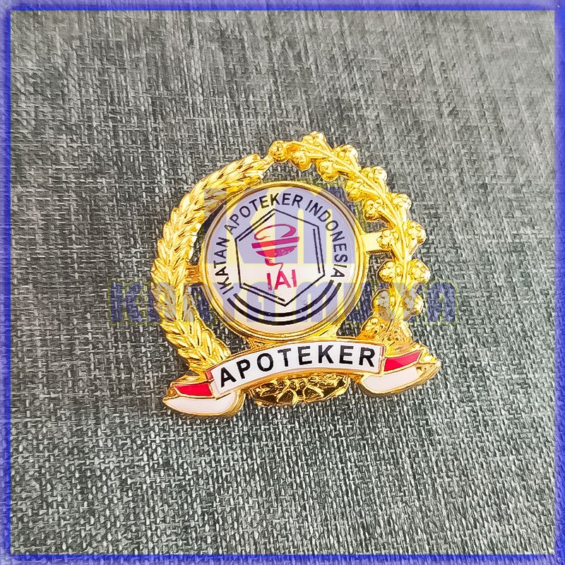 Pin Bros Logo Ikatan Apoteker Indonesia Pin Apoteker Logo IAI Padi Kapas - Karya Mulya