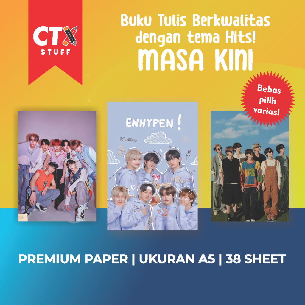 

ENHYPEN Buku Tulis A5 Buku Tulis Sekolah CUSTOM Cover Buku Tulis KPOP PC Photo Card Enhypen Eugene