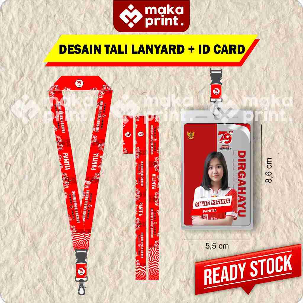 

Lanyard Custom Printing 2 Cm Full Color Print Sublim 2 Sisi - Cetak Tali ID Card Custom - Tali Lanyard Custom - Nametag Custom -