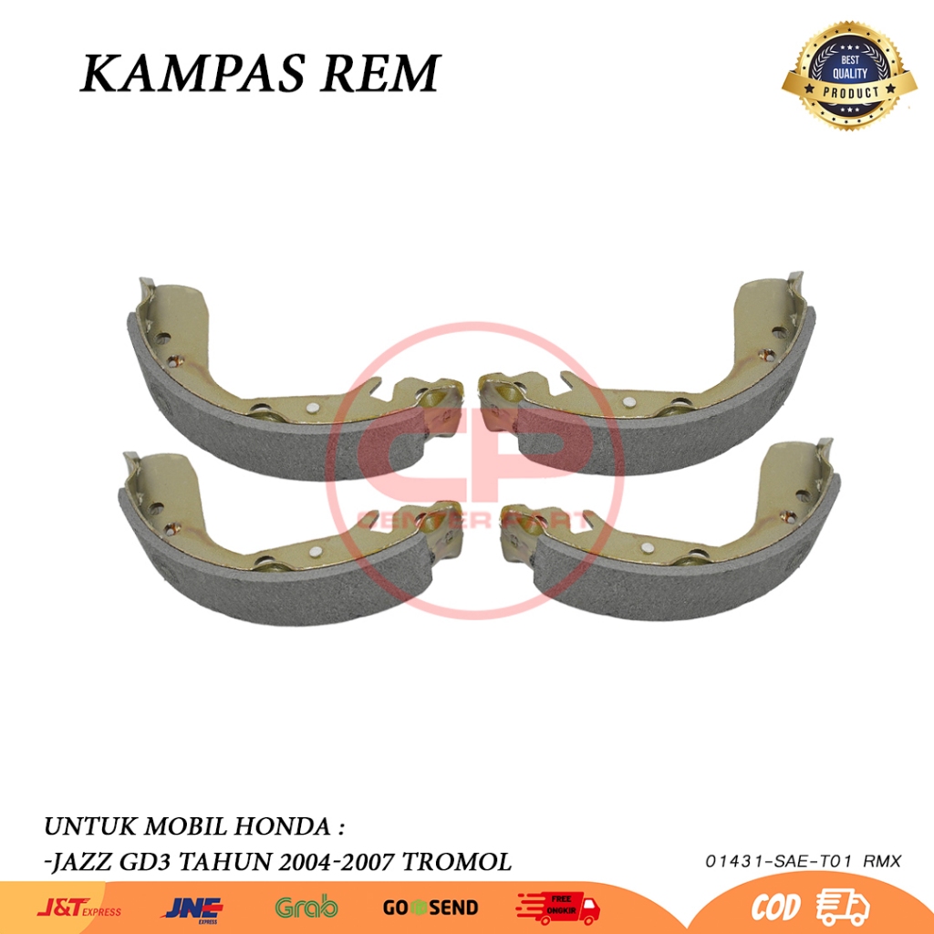 kampas rem brake shoe sepatu rem belakang honda jazz gd3 2004 2005 2006 2007  tromol