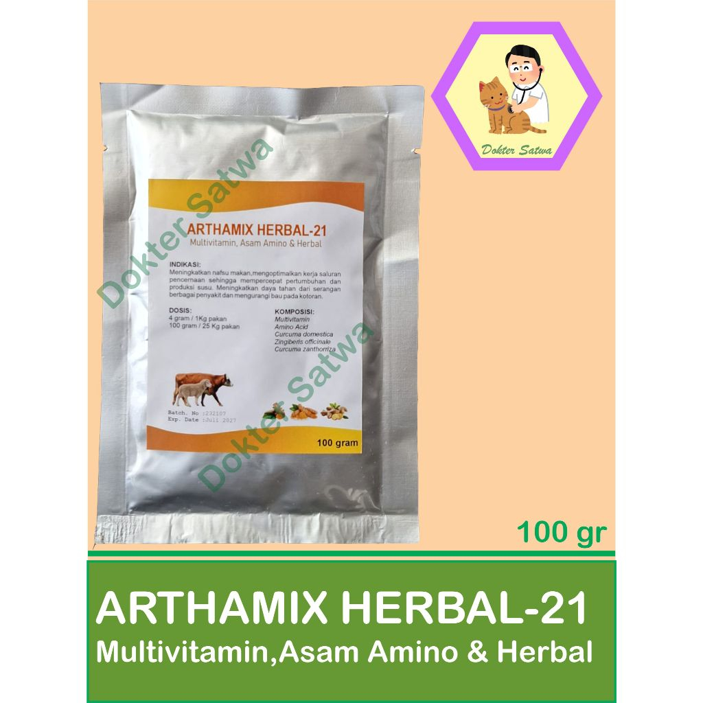 ARTHAMIX HERBAL-21 Suplemen Nafsu Makan Herbal - Peningkat Nafsu Makan Sapi Kambing